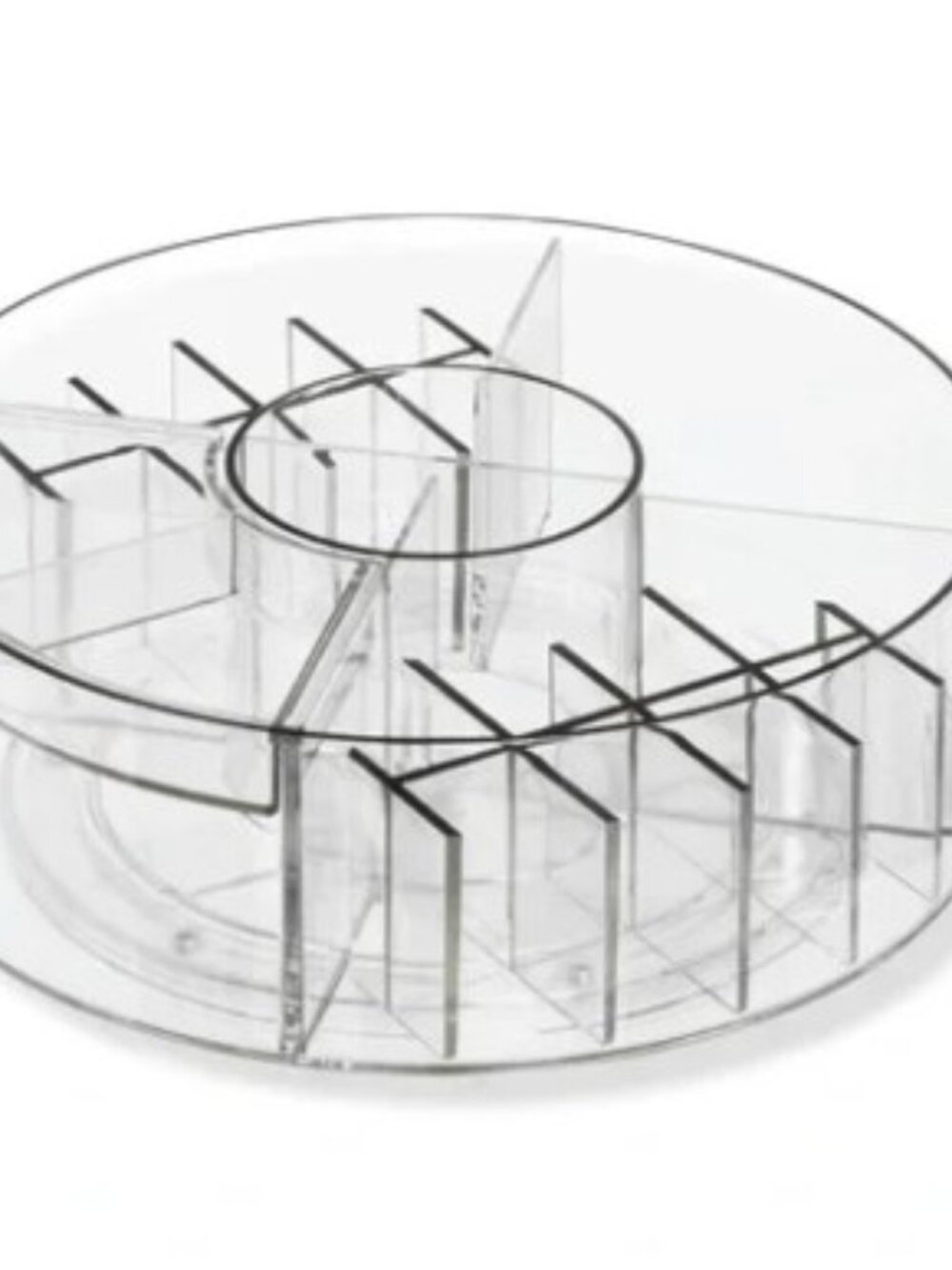 iDesign Rotating Makeup Organizer with Dividers - Clear